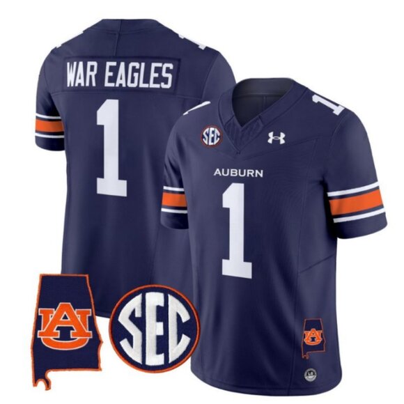 Other - Mens Kids Youths War Eagles Jersey 1 Stitched Navy Vapor